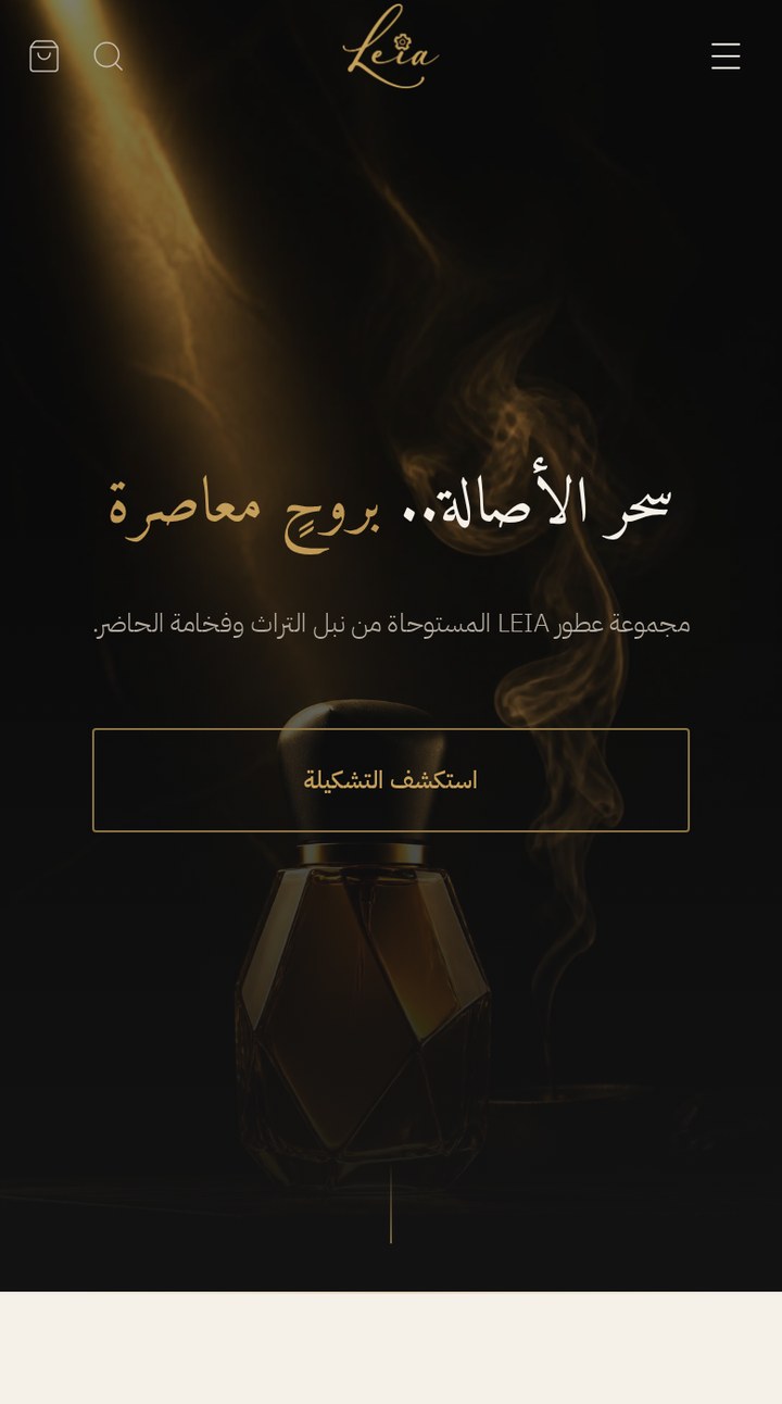 LEIA homepage on mobile