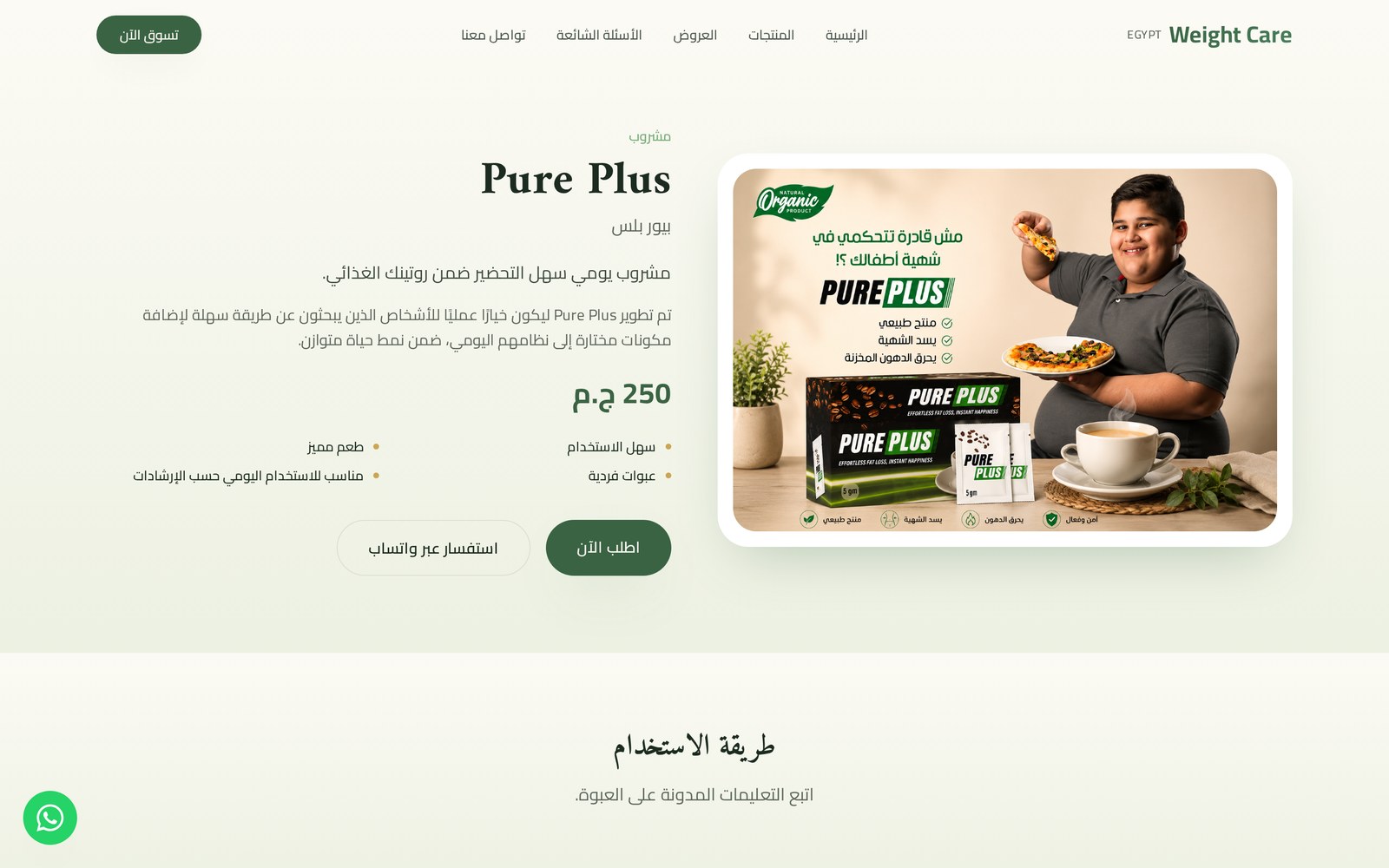 Weight Care Egypt on desktop